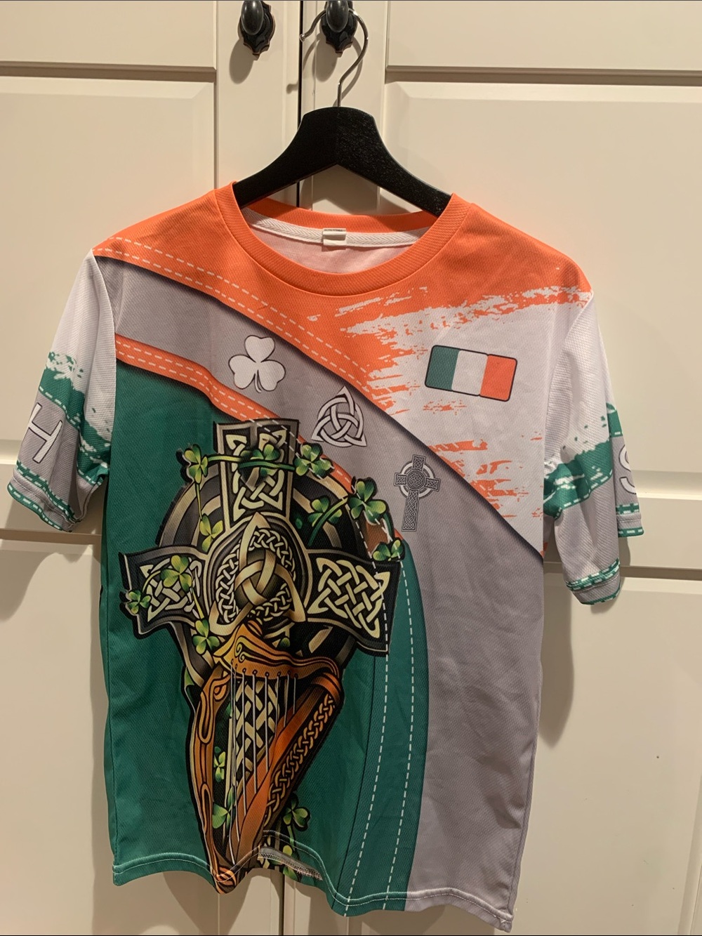 Irish Green & Orange Graphic Men’s Short Sleeve Shirt